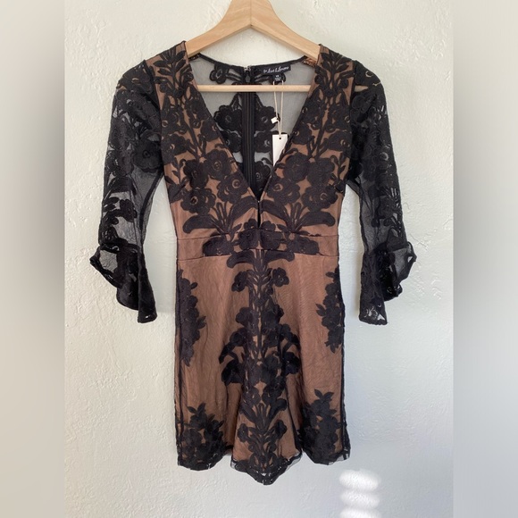 Free People✨Temecula Lace Mini Dress - Black - Picture 5 of 8